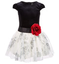 Pink Violet Little Girls Floral Print Mesh Dress