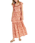 Jamie Layla Petite Printed Flutter Sleeve Maxi Dress