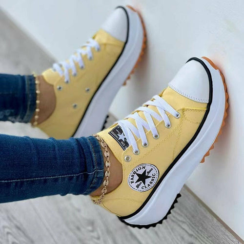 Bağcıklı Kanvas Spor Ayakkabı – Rahat Günlük Sneaker