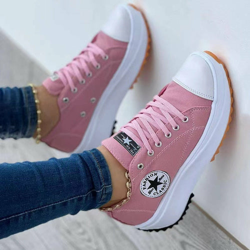 Bağcıklı Kanvas Spor Ayakkabı – Rahat Günlük Sneaker