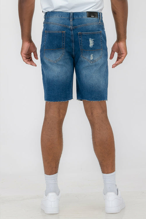 Yıkamalı Yıpratılmış Denim Şort – Vintage Sokak Stili