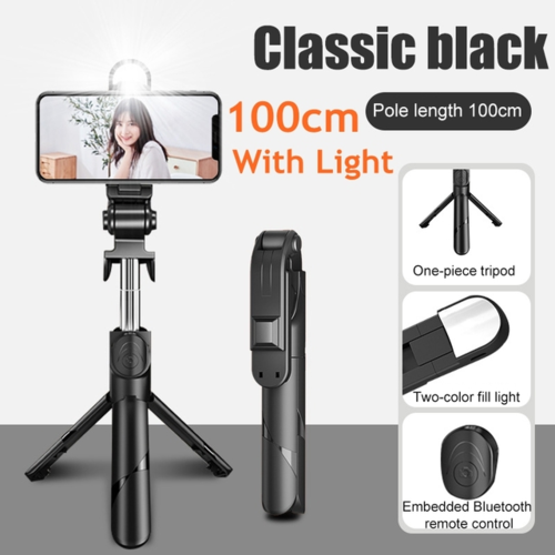 3-in-1 Tripod Bluetooth Selfie Çubuğu – Dolgu Işıklı Akıllı Telefon İçin