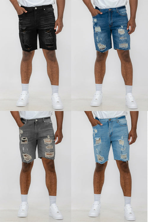 Yıkamalı Yıpratılmış Denim Şort – Vintage Sokak Stili